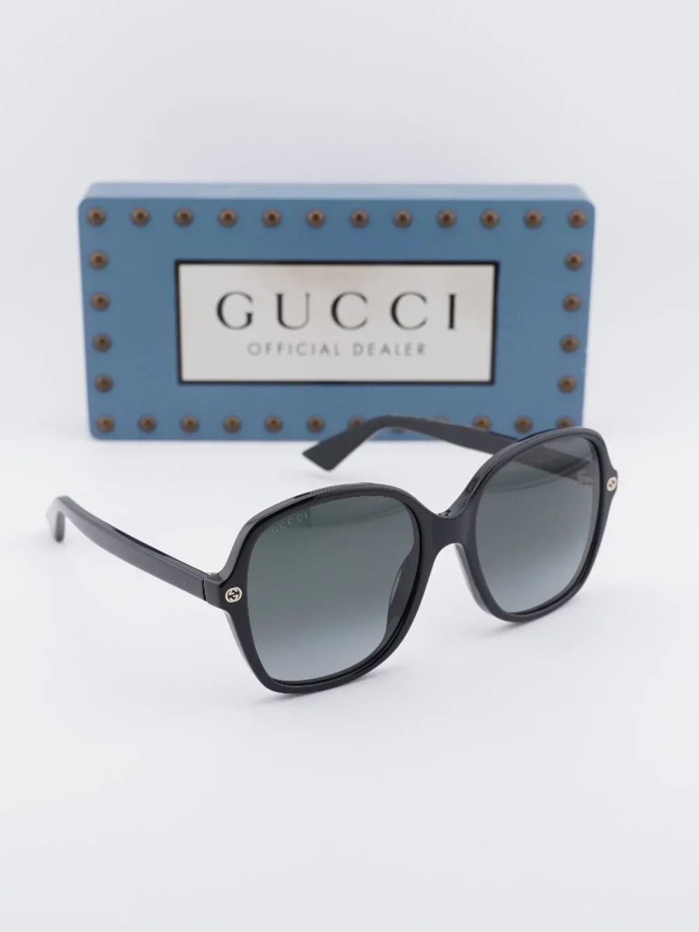 Gucci GG0092S 001 Butterfly Women Sunglasses - Black / Grey